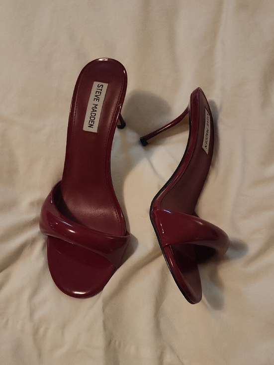 Steve Madden Shoes - Steve Madden Burgundy Patent Slip-On Stiletto Heels